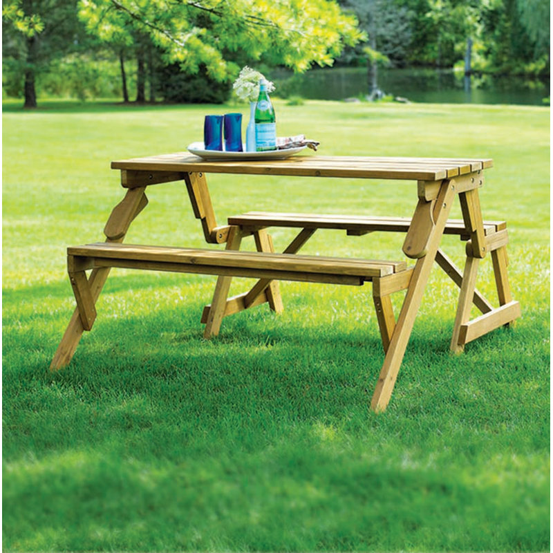 Dreiling Convertible Wooden Picnic Table & Garden Bench & Reviews